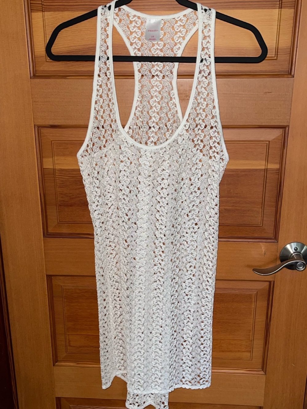Xhilaration Ivory Crochet Swim Cover-Up Dress - LARGE - NWOT